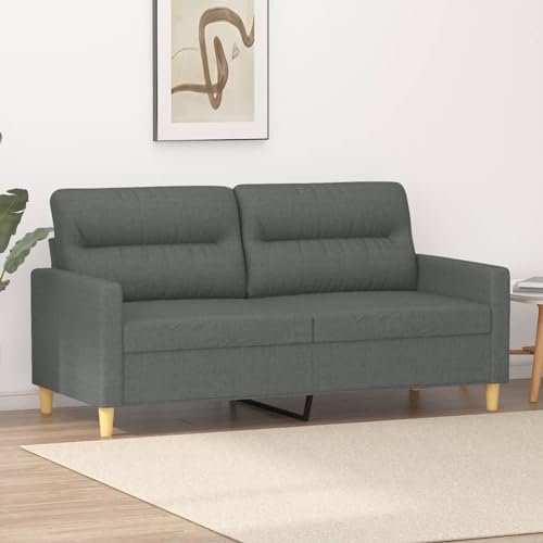 Xichuzi 2-Sitzer-Sofa Dunkelgrau 140 cm Stoff, Sofas & Couches, Sofa Wohnzimmer, Sofa Für Jugendzimmer, Relaxsofa, Sofa Für Schlafzimmer, Polstersofa 359236