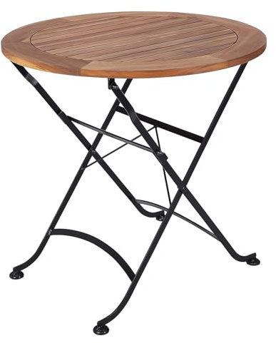 BUTLERS Gartentisch Ø 75cm klappbar Akazienholz -PARKLIFE- FSC-zertifizierter Bistrotisch | Wetterfester Klapptisch | Runder Balkontisch | Gartenmöbel & Balkonmöbel