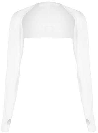 Grevosea Sun Shawl Cooling Sleeves Golf UV Protection Sun Sleeves Arm Sleeves with Finger Hole for Women (White)