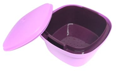Tupperware Piccolo server super service star Thermo-Duo utensile da cucina con colino, chef, mantiene al caldo, colino Warmie Tups, lilla, rosso vinaccia, 2,8 litri