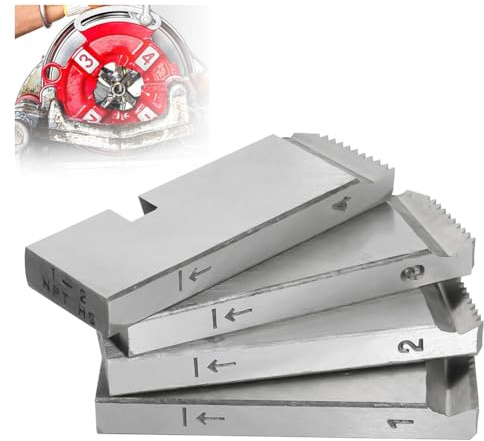 Koolenry Juego Roscadoras Tubos 47770 de 4 Unidades para, Terrajas Roscado Alta Velocidad para Tubos de 1 A 2 Pulgadas, Herramienta Roscadora de Cabezales de Roscado Universales