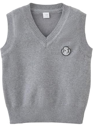 JiAmy Pull sans manches pour enfant, col en V, classique, pour garçons et filles, gilet doux pour l'école, le quotidien et le printemps, gilet en tricot pour garçon de 2 à 10 ans