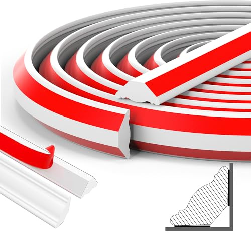 Flexible Zierleisten Selbstklebend Weiß 5m - 20mm x 27mm Deckenleisten