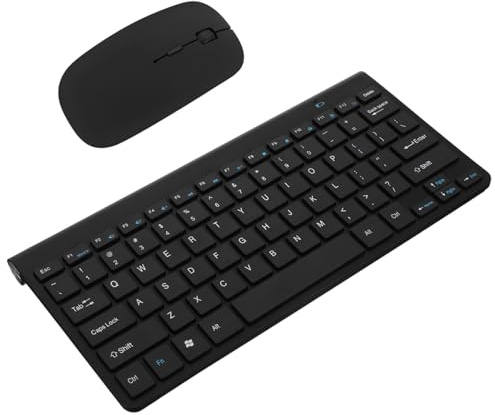 Uonlytech Combo Teclado y Ratón Inalámbricos Silenciosos para Portátil, Diseño Compacto y Minimalista, Sin Ruido, Conexión USB Plug and Play, Accesorios De Computadora Color Negro