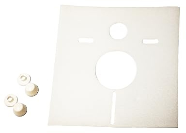 KAMAN Smart Equipments Schallschutzmatte und Abdichtung für WC passend für Geberit/Grohe WC - weiß (390mm x 420mm x 4mm)