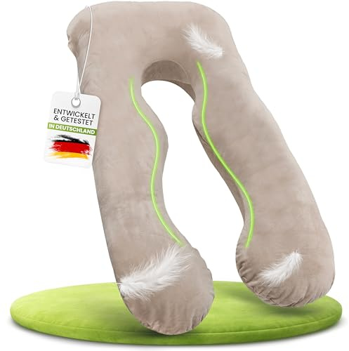 Greacy Seitenschläferkissen mit Bezug [waschbar - Flexible Füllung] Stillkissen XXL | Pregnancy Pillow | Kissen Schwangerschaft | Body Pillow | Schlafkissen | Schwangerschaftskissen (Elfenbein)
