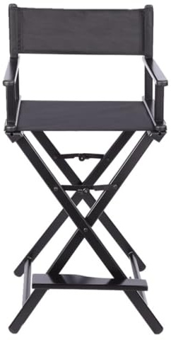 Klappbarer Regiestuhl, Aluminium, Make-up-Künstlerstuhl, tragbarer professioneller Hocker für Filmsets und Salons, Schwarz