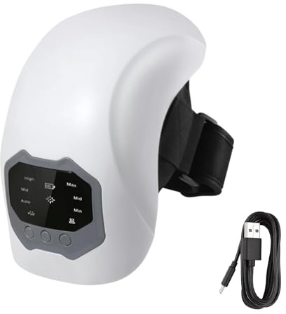 Kabelloses Kniemassagegerät,Wiederaufladbares Massagegerät,mit Rotlichtheizung,48 cm langen Kniebändern,LED-Bildschirm,Kabelloses Knie-Massagegerät kniewärmer für entspannte Knie