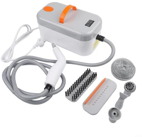 Handheld Steam Cleaner, 15-Second Fast Heat-Up, Chemical-Free Deep Cleaning Tool with 6 Attachments, Portable Lightweight Design for Home, Car & Pet Owners