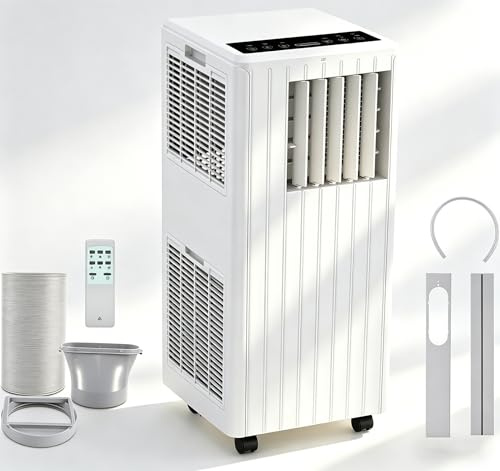9000 BTU 3-in-1 Portable Air Conditioner | Cooling, 42L/Day Dehumidifier & Fan | 2 Fan Speeds, Remote Control, 24H Timer, Ultra Quiet <52dB | with Window Kit, Ideal for Rooms Up to 28m², Home Bedroom