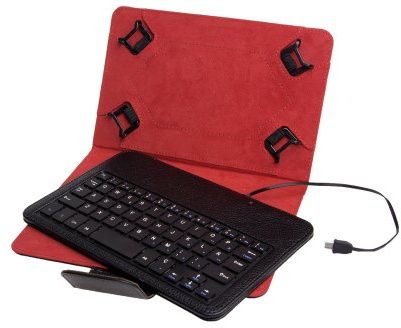 Phoenix Technologies PHKEYCASE7-8 - Funda Universal y Teclado con Cable para Tablet/Lector de eBooks de 7-8, Micro USB, Negro