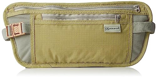 Highlander Double Pocket Money Belt/Wallet ― Anti Chaffing – Adjustable Waist Strap ― Great for Holding Mobiles, Money, Keys ― Anti Theft ― Keep Pickpockets Away!