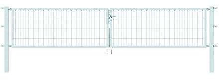 Alberts 648961 Doppeltor Flexo mit Zubehör | verschiedene Breiten und Höhen | feuerverzinkt | Breite 400 cm | Höhe 80 cm