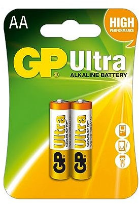 GP 15AU U2 Ultra Alkaline Battery AA/LR6 1.5 V (Pack of 2)