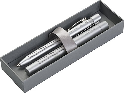 Faber-Castell 140981 - Geschenkset Grip 2011 Füller und Kugelschreiber Silber
