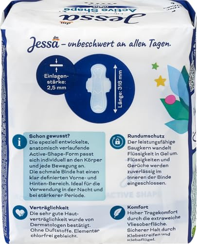 Jessa Ultra-Binden Active Shape Night, 10 Binden