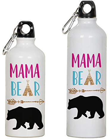 Printtoo Aluminium Sportflasche Mama Bar Muttertagesgeschenk Reiseflasche Mit Karabinerhaken Bedrucken 650ml/21.9oz