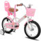 JOYSTAR Stitch Little Daisy 12 Zoll Kinderfahrrad für 2 3 4 Jahre Mädchen, Kinderfahrrad mit Korb Fahrrad Luftschlangen Kleinkind Fahrrad Fahrräder Weiß