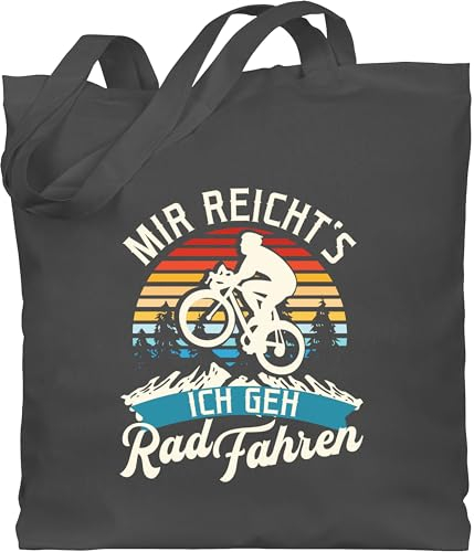 Shirtracer Baumwolltasche - Radsport Taschen - Mir reicht's ich geh Rad fahren - Vintage - weiß - Unisize - Dunkelgrau - lustige geschenke für fahrradfahrer fahrrad radfahrer fahr bag