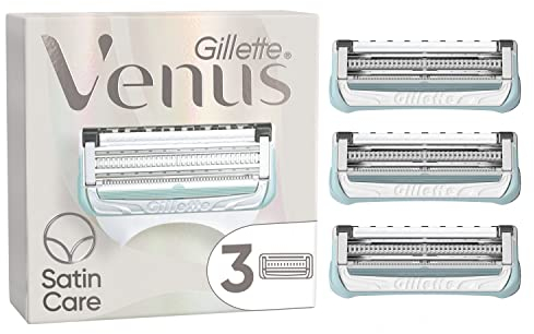 Gillette Venus Satin Care Rasierklingen für Damenrasierer Intimbereich, 3 Ersatzklingen für Intimrasierer Frauen