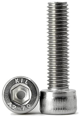 (30 Stück) M6x25mm Innensechskantschraube 304 Edelstahl Zylinderschrauben mit Innensechskant Vollgewinde