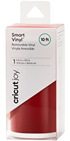 Cricut Joy Smart Vinyl abnehmbar | Rot | 3m (10ft) | Selbstklebstoff Vinyl Roll | Zur Verwendung mit Cricut Freude