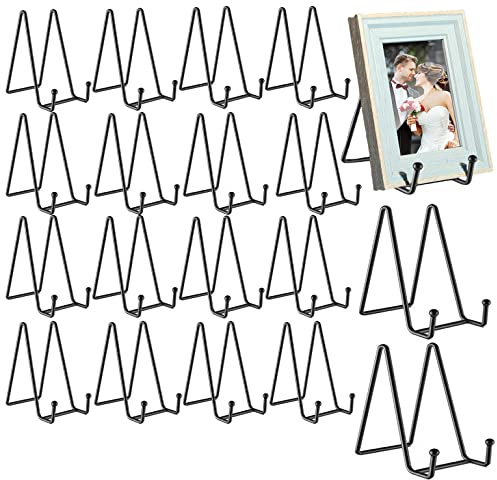 18 pcs 4.5in Plate Stands for Display,Metal Plate Holders Display Stands Can Be Used for Picture Stand,Book Stands for Display,Plate Display Stands,Easel,Photo Frame Stands,Plaque Stands,Desktop Stand
