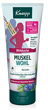 Kneipp Wirkdusche Muskel Wohl - reaktivierendes und lockerndes Duschgel mit ätherischem Wacholder-Öl - ideal nach körperlicher Bewegung und Anstrengung - vegan - ohne Mikroplastik - 200ml