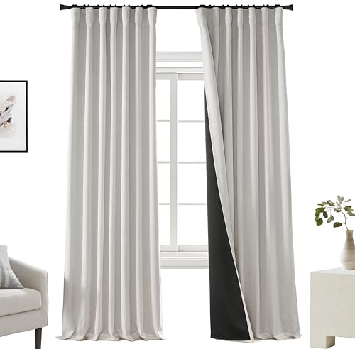 PANELSBURG Dining Room Blackout Curtains 96 Inches Long - Noise Cancelling, Soundproof Acoustic, Sound Absorbing, Sound Deadening 8FT Curtains