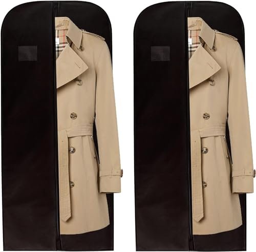 Wedcova Suit Covers for Men | Hanging Garment Bags | Travel Blazer & Jacket Bag | Clothes Storage Cover with Zipper | Suits Carrier Moth Proof Protector | 24 x 54(60 x 137cm) | Pack of 2 | Black
