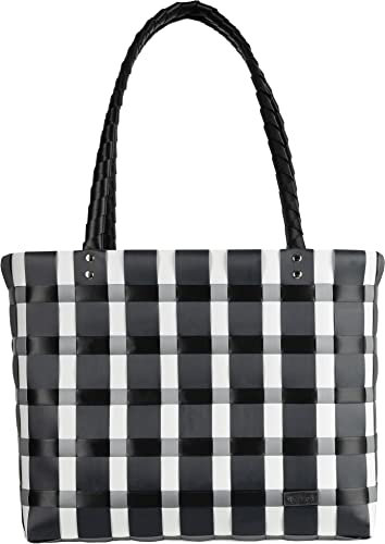 normani Pflegeleichter Einkaufskorb - inkl. eingenähter Innentasche - Reißfest - 70% recyceltes Material Farbe Schwarz