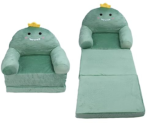PAOORTS Klappbares Kindersofa, Sessel mit Rückenlehne, 2-in-1 Faltbares Kindersofa, Süßes, Weiches Kinder-Klappsofa für Wohnzimmer und Schlafzimmer(3 Schichten)