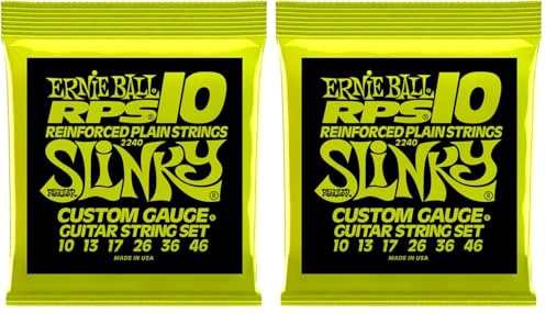 Ernie Ball Regular Slinky RPS Nickel Wound E-Gitarrensaiten, Stärke 10-46 (Packung mit 2)