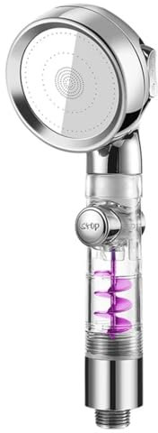 Super Mundo - Alcachofa de ducha alta presión con filtro 3 modos, Grifo ducha con alta presión, Cabezal de ducha de ahorro de agua con e interruptor(rosa,93853)