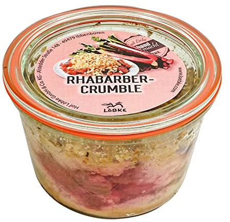 Löbke | Gebackener Rhabarber-Crumble | mit Butterstreuseln und Rhabarberstücken | 240g