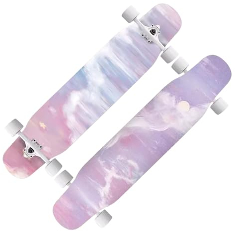 HAQMG Longboards für Jungen, 46 Skateboard Mädchen Pro Longboard Kinder Skateboards Erwachsene für Anfänger, Longboard Skateboard für Cruising, Free Style, Downhill und Tanzen (Color : C)