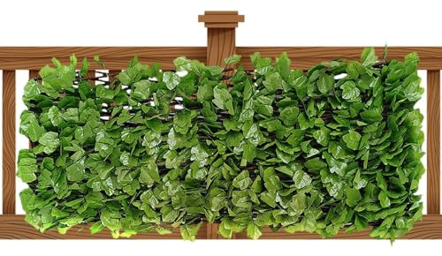 Clôture d'intimité extensible, clôture d'intimité en lierre artificiel | Clôture murale extensible pour , barrière d'intimité en bois synthétique crypté, décoration de balcon, mur décoratif
