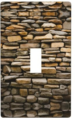 Jbyjbx Rustic Rocks - Placa de pared con diseño de ladrillo, interruptor de luz, 1 banda, decoración funcional