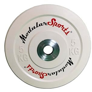 ModularSports Olympische Hantelscheiben 2er Set - 5kg / professionelle Gewichte Scheiben mit Ø 50 mm für Olympische Hantelstangen/Gewichtsplatten mit Rutschfester Grifffläche