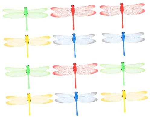 Yardenfun 12pcs Decorative Dragonfly Wall Art Synthetic Halloween Home Decor for Gardens Easy to Use Wall Stickers Creative Props for Seasonal Decorations