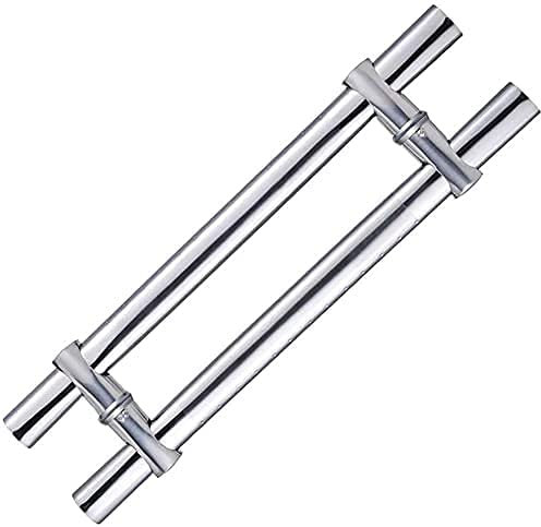 Maniglia per porta scorrevole in vetro commerciale, spaziatura dei fori regolabile, in acciaio inox, per porte in legno/fienile