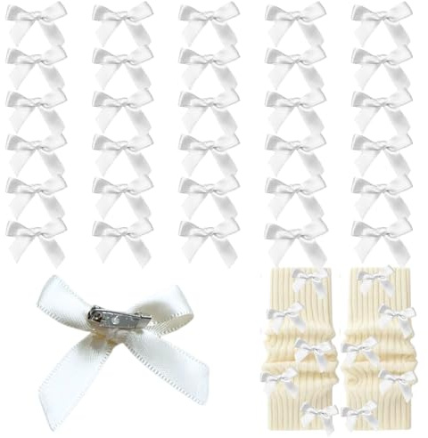 Lot de 30 breloques en forme de nœud pour chaussettes, mini nœuds en ruban, chaussettes, broches, broches décoratives pour chaussures, chemises, chapeaux, chaussettes, gants, travaux manuels,