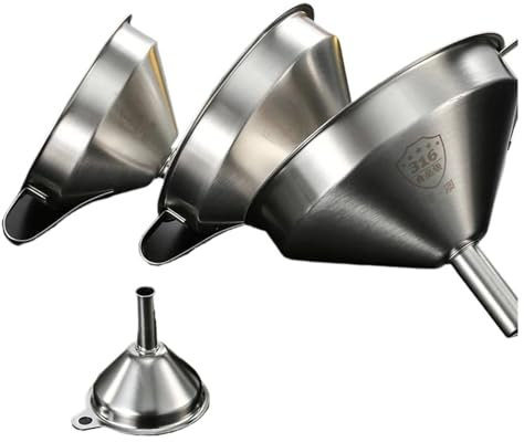 CHFYIJYHM Embudo de Acero Inoxidable de Boca Ancha, Mini Embudo de Metal, Filtro de Aceite de Cocina for Especias, Embudo de Cocina Grande y pequeño for llenar frascos de Botellas(Small Dia 11cm)