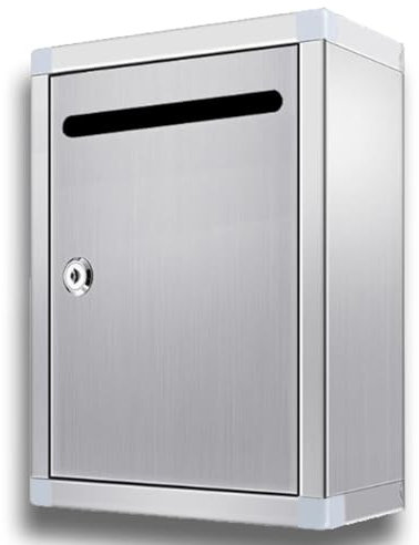 WANGCEPLSD Buzon Exterior Acero INOX, Buzones de Pared, Buzones Comunidad, Gran Capacidad, Aptos para Empresas de Apartamentos(60x40x19cm/23x15x7in)