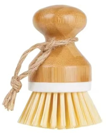 Afnax Cleaning Bamboo Palm Brush for Pots Dish Pan plat, Kitchen Sink Cleaning Brush