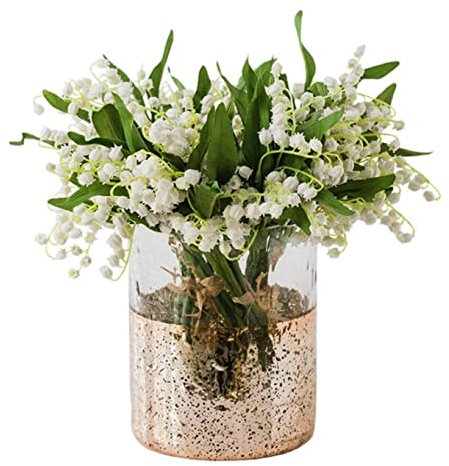 QTYQWC Wunderschön künstliche Blumen, Seidenblumenstrauß, Vasen-Set, Glocke, Orchidee, Kunstblume, Heimdekoration, künstliche Blumen zur Dekoration