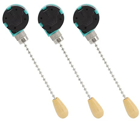 Zing Ear ZE 268S6 Interrupteur de Ventilateur de Plafond 3 Vitesses 4 Fils avec Chaîne de Traction, Interrupteur de Lumière de Ventilateur, Compatible avec la Plupart des