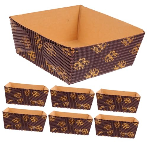 DECHOUS 25pezzi Stampi Da Forno in Carta Rettangolari Resistenti Alta Temperatura Per Pane Dolci Muffin Teglie Usa e Getta Per Plumcake e Torte Artigianali