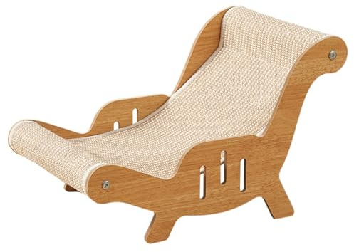 Silla elevada para Gatos, Cama elevada de sisal para Mascotas, sofá para protección de Muebles, Hamaca de sisal, rascador de Madera, rascador Ajustable para Interiores y Todas Las Estaciones, 20.87 x