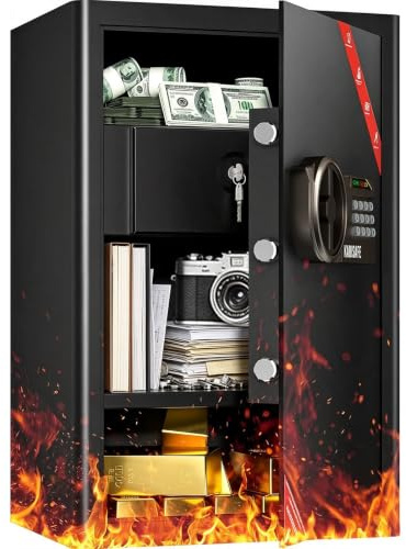 KABISAFE Safe 80L | Fireproof Drawer | Heavy Duty Cabinet | Large Home Safe | Digital Keypad | Steel Security Safe | Personal Security Safe for Home, Hotel, Office | Cash Document Jewelry